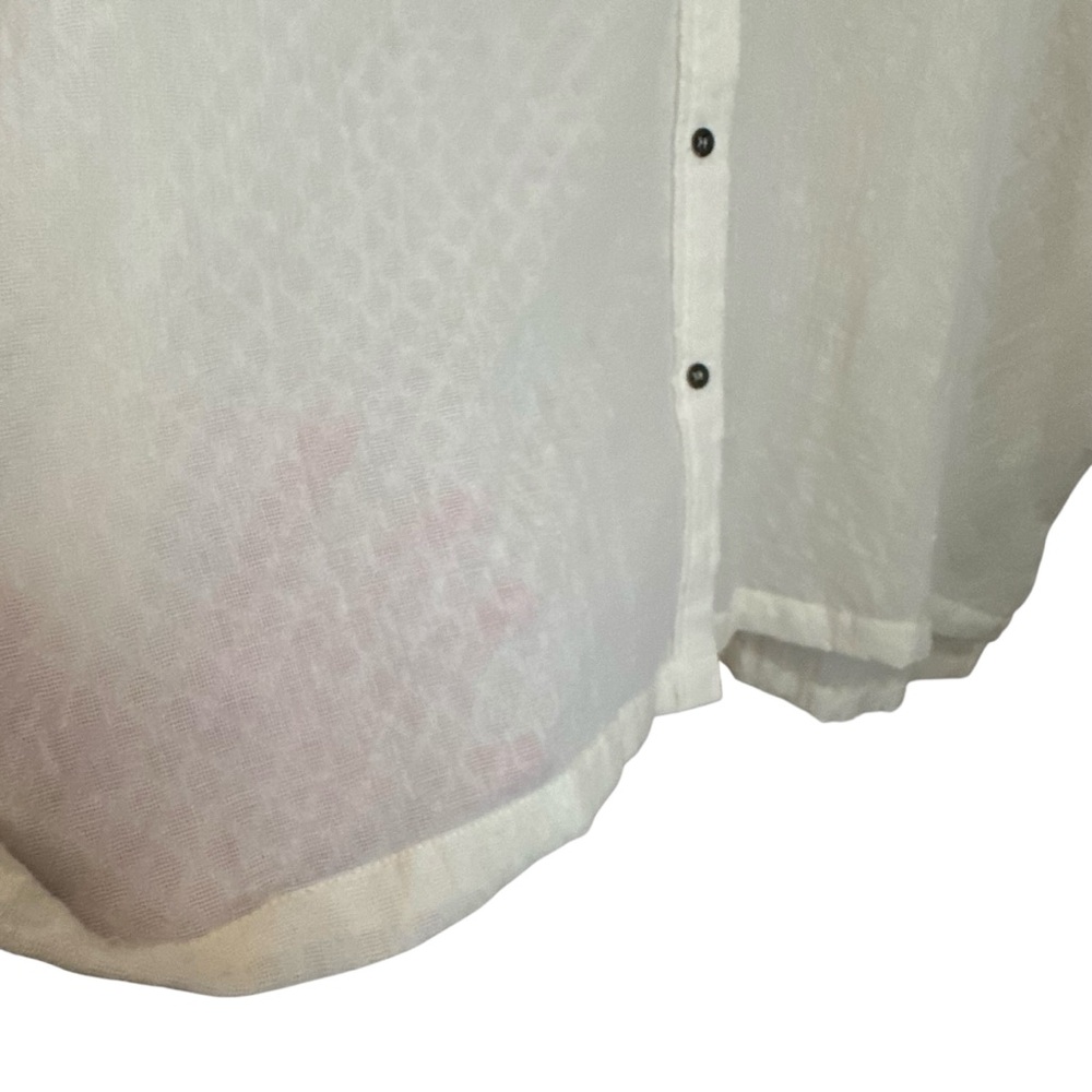 Artistic Works by Lu Oversized Off White Button Down Cotton Shirt Women Sz M - Picture 4 of 6